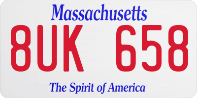 MA license plate 8UK658