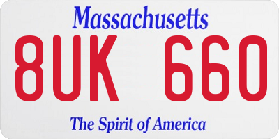 MA license plate 8UK660