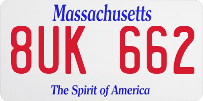 MA license plate 8UK662