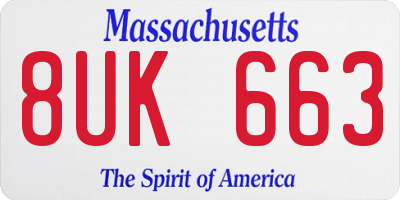 MA license plate 8UK663