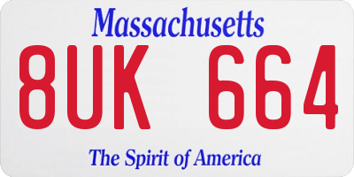 MA license plate 8UK664
