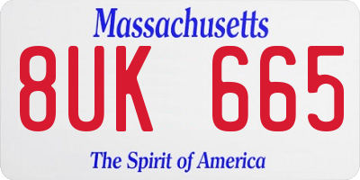 MA license plate 8UK665