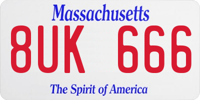 MA license plate 8UK666