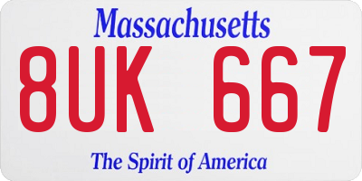 MA license plate 8UK667