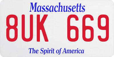 MA license plate 8UK669