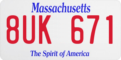 MA license plate 8UK671