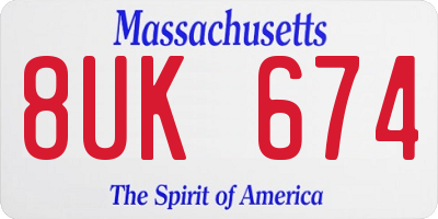 MA license plate 8UK674