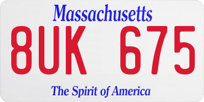 MA license plate 8UK675