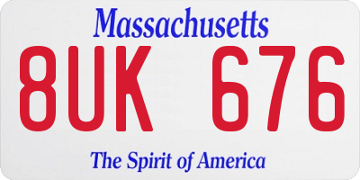 MA license plate 8UK676