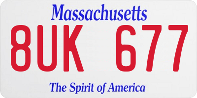 MA license plate 8UK677