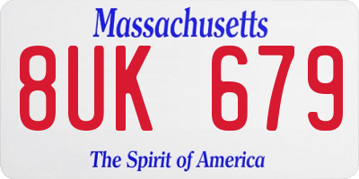 MA license plate 8UK679