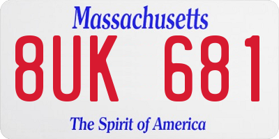 MA license plate 8UK681