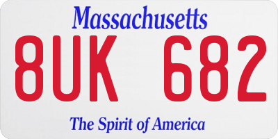 MA license plate 8UK682