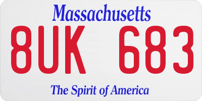 MA license plate 8UK683