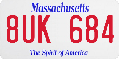 MA license plate 8UK684