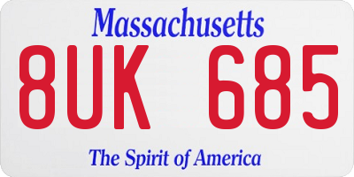 MA license plate 8UK685