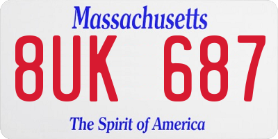 MA license plate 8UK687