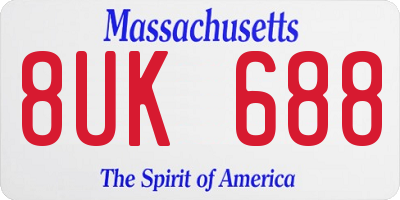 MA license plate 8UK688
