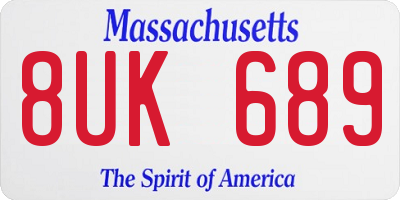 MA license plate 8UK689