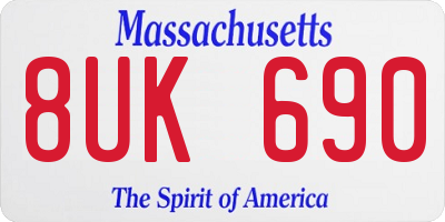 MA license plate 8UK690