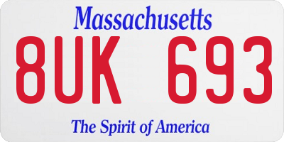 MA license plate 8UK693
