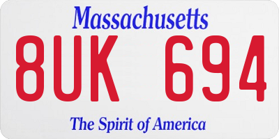 MA license plate 8UK694