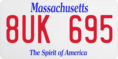 MA license plate 8UK695