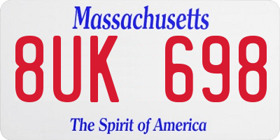 MA license plate 8UK698