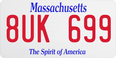 MA license plate 8UK699
