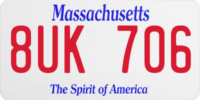 MA license plate 8UK706