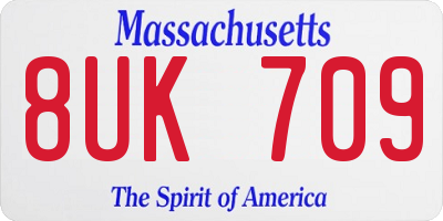 MA license plate 8UK709