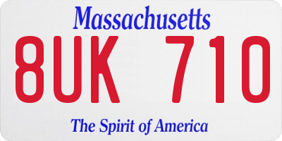 MA license plate 8UK710