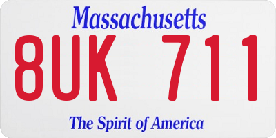 MA license plate 8UK711