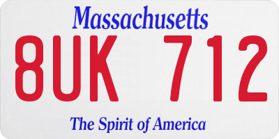 MA license plate 8UK712