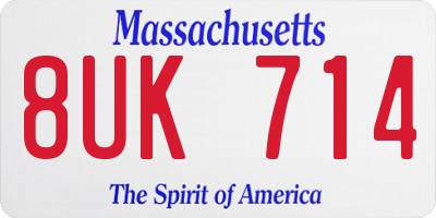 MA license plate 8UK714