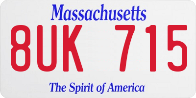 MA license plate 8UK715