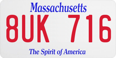 MA license plate 8UK716