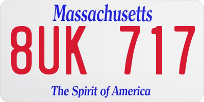 MA license plate 8UK717