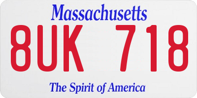 MA license plate 8UK718