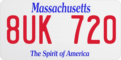 MA license plate 8UK720