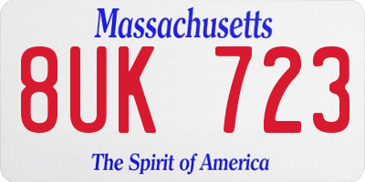 MA license plate 8UK723