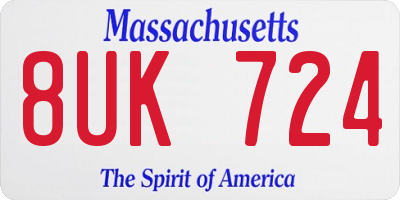 MA license plate 8UK724