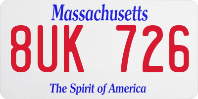 MA license plate 8UK726