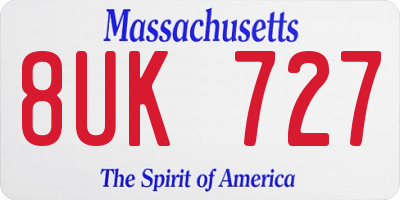 MA license plate 8UK727
