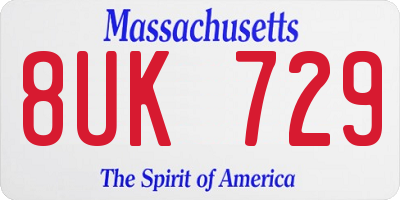 MA license plate 8UK729