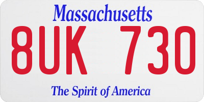 MA license plate 8UK730