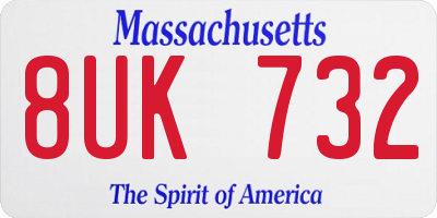 MA license plate 8UK732