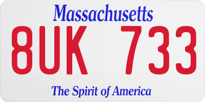 MA license plate 8UK733