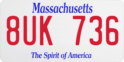 MA license plate 8UK736