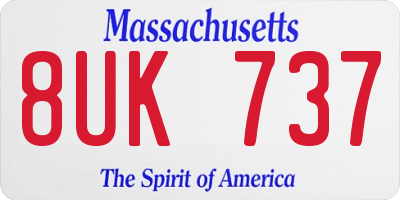 MA license plate 8UK737